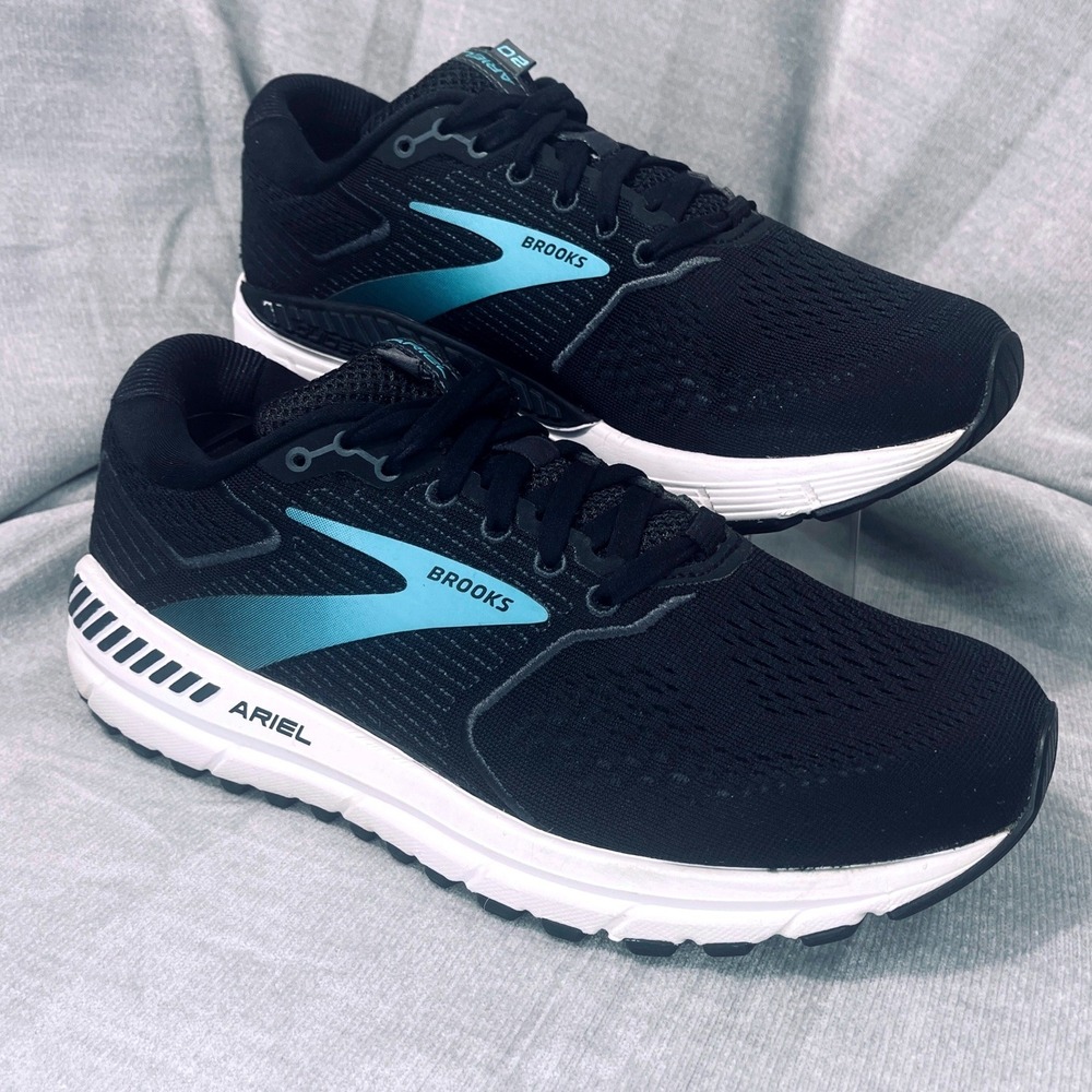 Brooks Ariel 20 Women's 9 Black Blue Running Shoes 1203151B064 Stability Trainer